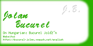 jolan bucurel business card